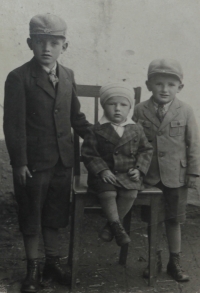 Josef with his brothers, the oldest - Oldřich on the left, Vladimír on the right