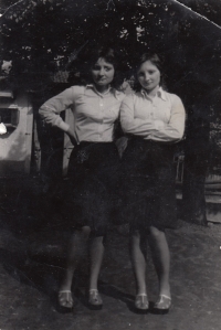 Twin sisters Anna and Božena, Němčice, 1974