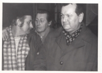 Oldřich Hoskovec, right, with colleagues from CSAO, 1968
