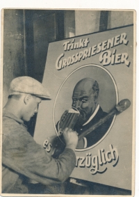 Advertising German beer from Velké Březno