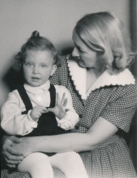 Kateřina Adámková with her mother Ludmila, early 1950s