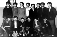 Adolf Ruš (in the back row on the right) with a junior basketball team / Třinec / 1971 