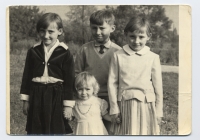Siblings Anna, Jaroslav, Božena and the youngest Eva, Bílá Voda, 1966