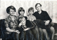 Tomáš Růžička with his family in the first half of the 1970's.