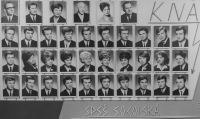 The graduation photo board of the Secondary Industrial School of Electrical Engineering in Brno, Dalibor Matějů is at the bottom right, 1967
