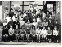 Elementary school, Jana wearing glasses in the bottom row on the right 