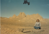 Meditation in Tassili Hogar in southern Algeria. (1983)


