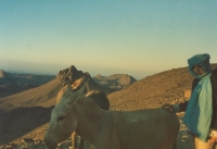 With a donkey on the way to Touareg people - the original inhabitants of the desert. (1983)

 