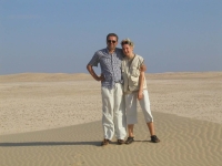 2002, Qatar, with his wife Jana in the desert