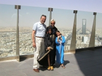 2002, Riyadh, Saudi Arabia, with his wife and daughters