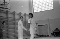 1988, Fencing room of VSK Humanita Prague, with future university professor of physics Ladislav Hlavatý