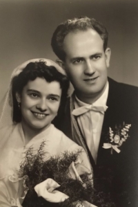 Wedding with Ing. František Ondráček, Velehrad, May 16, 1959 