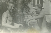 Alexander Bory at his youth with a friend