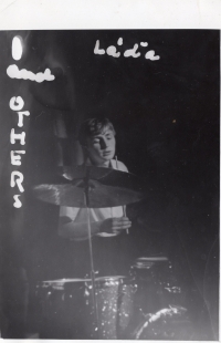 Ladislav Hlavatý as a big beat drummer, Prague, 1968