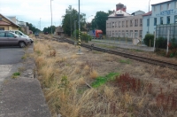 Tachov train station. The transport trains waited on this track.