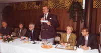 Visit of V. Klaus in Hradec Králové, the witness is on the far right, 1992 

