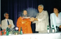 Yoga Swami Maheshwarnanda's fiftieth birthday celebration in Bratislava. (1995)
