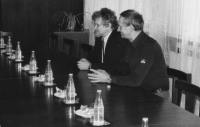 Visit of the Prime Minister Petr Pithart in Hradec Králové, 1991 
