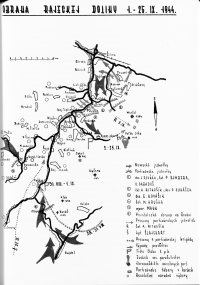 Mapa obranných bojov v Rajeckej doline 1. - 25. septembra 1944