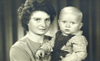 Pavel Štrobl with his mother Marie Štroblová in 1964