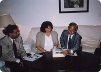 At the residence of the Indian ambassador - Upendra Chandra Bara (on the right).
