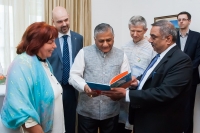 With the assistant secretary of Department of defense, General Vijay Kumar Singh, at the residence of the indian ambassador. (2016)
