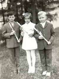 Pavel Štrobl (on the right) at Holy Communion (about 1973)