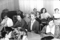 A working meeting of IPB employees, Ljuba is in the middle row, Prague 1994 
