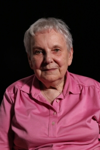 Anna Pešatová during filming of the interview