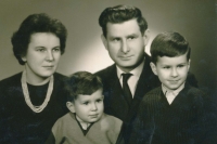 Anna Pešatová with her husband Josef and sons Pavel and Josef