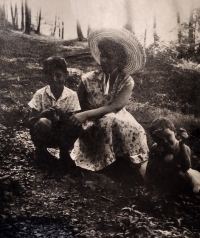 His wife Františka with their children 1960S