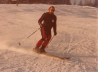 Skiing in the Alps. 1970