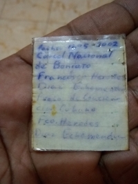 Notes by Echemendía in May 2002 in Boniato