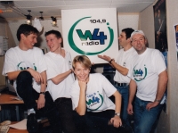 As a journalist in the sports department of Freie Radio Gmünd, photograph from 2000