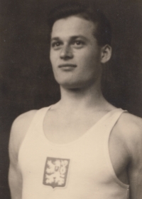 Zdeněk Růžička na přelomu 40. a 50. let 20. století jako gymnastický reprezentant