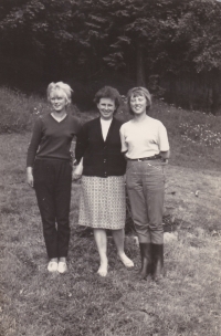 With her daughters, circa 1965