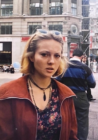 Ewa in London, 1997.

