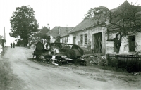 Zdeňka's home in Sebranice damaged by explosion of a light tank destroyer in the early hours of the 9th of May in 1945