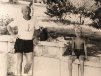 With his father for the first time at the sea, Bulgaria, 1974