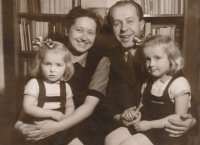 Lydie and Bohumil Procházka with their daughters, 1950s