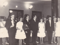 Miloš at his high school graduation ball of his (third from the right), Slovanský dům, Prague 1966