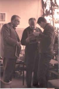 Lubomír Šlapeta, Hans Scharoun and Vladimír Šlapeta in West Berlin, 1967