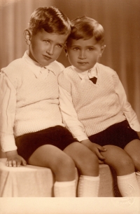 Peter with his brother Paľo, as children. (1952)
