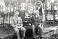 The Slavíčkek family. Parents and their children, František, Petr, Marie a Josef