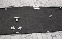 Demonstration dedicated to the victims of the massacre on Tianmen Square (SVS event), Prague, Charles Bridge, summer 1989 