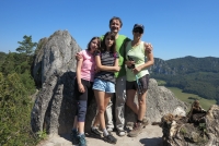 Jiří Ščobák with his wife and two of his three daughters.
