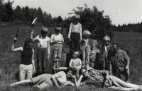 Olympics at the cottage, 1976, witness at the bottom left, 1976