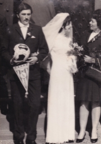 In a wedding photo with his wife Vlasta, 1971