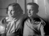Marie Kadlecová with her brother