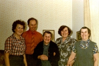 Family photo, from left: Klára, brother Jaroslav, mother Pavla, sisters Marta and Blanka, Prague, 1987